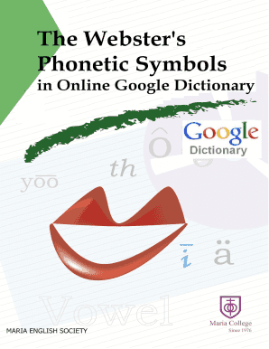 Webster’s Phonetic Symbols Guide