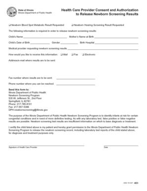 Illinois Newborn Screening Results Consent