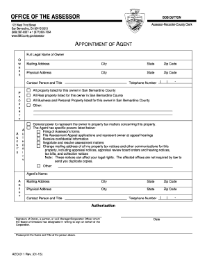 California Appointment of Agent for Property Tax Matters