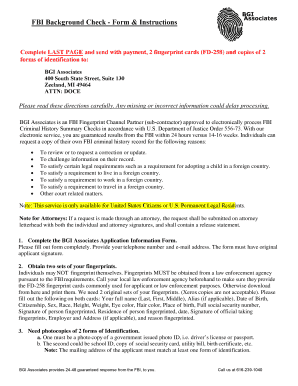 FBI Background Check - Form & Instructions