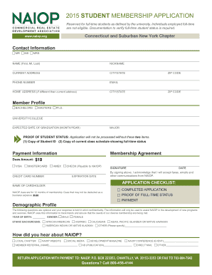 NAIOP Student Membership Application