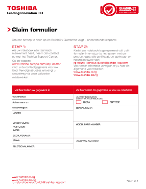 Claim formulier