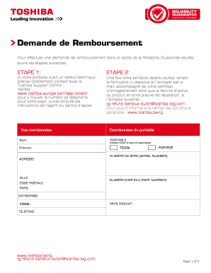 Demande de Remboursement