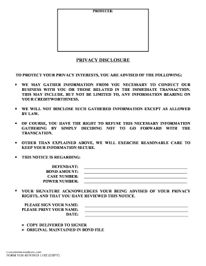 Privacy Disclosure Form