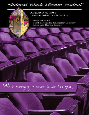 2015 National Black Theatre Festival Order Form