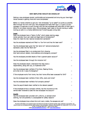 New Employee Induction Checklist