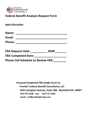Federal Benefit Analysis Request Form