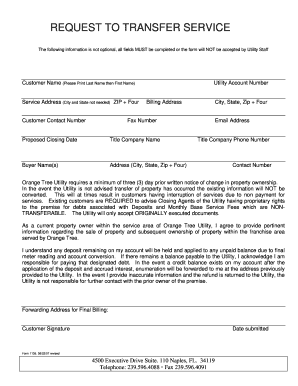 Request to Transfer Service