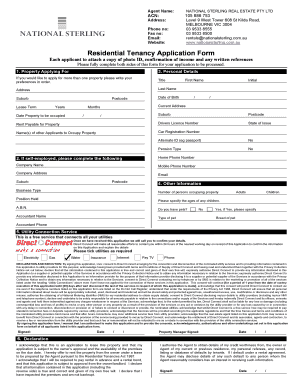 Residential Tenancy Application Form
