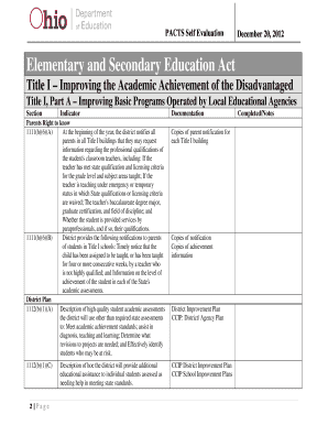 Self evaluation examples - Program Audit and Compliance Tracking System (PACTS) Self ...