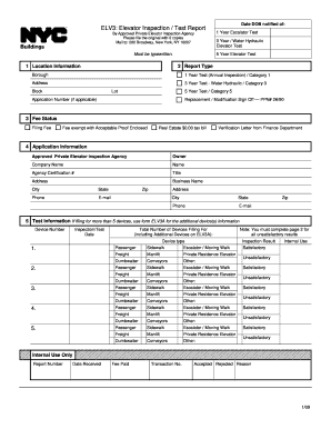 New York Elevator Inspection Test Report