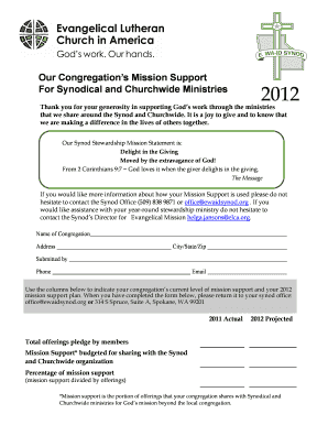 Congregation Mission Support Form