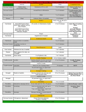 Wellness Activity Daily Companion Form