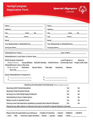 Family/Caregiver Registration Form