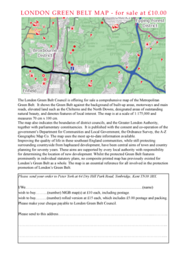 London Green Belt Map Purchase Form