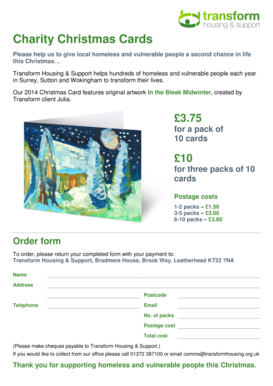 Charity Christmas Card Order Form
