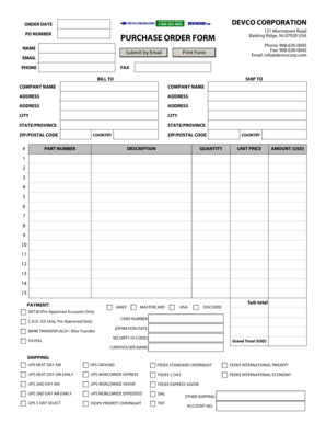 Purchase Order Form