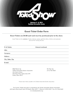 Guest Ticket Order Form