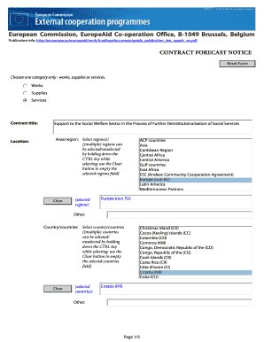 European Commission Contract Forecast Notice