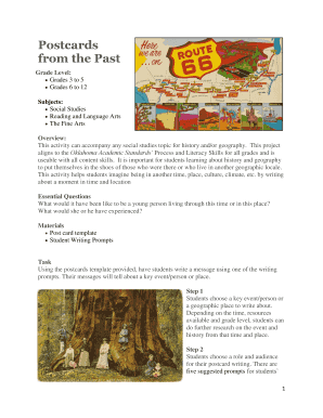 Postcards from the Past Activity