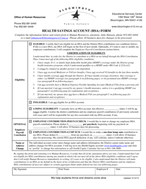 Health Savings Account Form