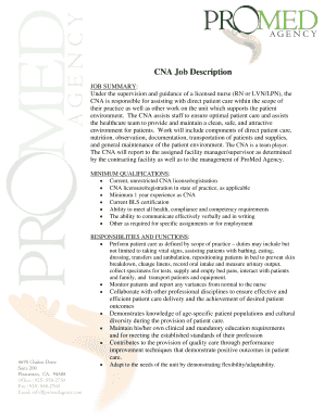 CNA Job Description