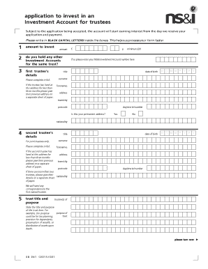 Investment Account Application for Trustees