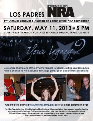 Event flyer & mail order form - Friends of NRA - friendsofnra