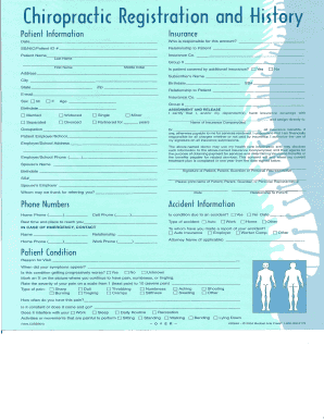 Chiropractic Patient Registration and Insurance Form