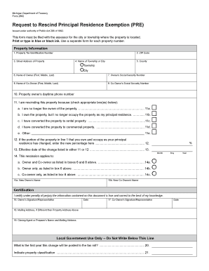 Michigan Form 2602