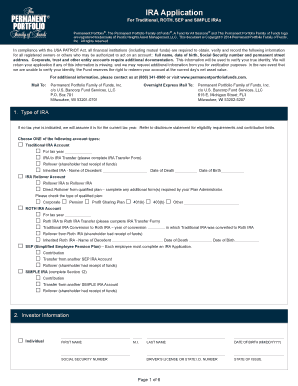 IRA Application Form