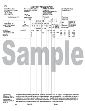 Certified payroll example - Ohio CERTIFIED PAYROLL REPORT - PEM Software Systems