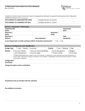 Configuration Modification Request Form