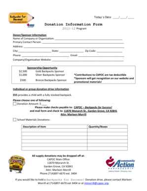 Donor/SponsorInformation - capoc