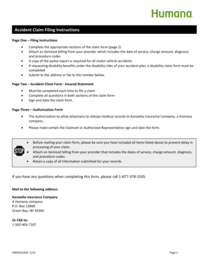 Accident Claim Form