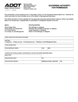 Abandoned Vehicle Towing Authorization