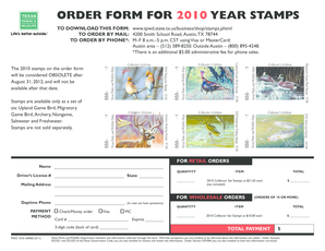 2010 Texas Stamp Order Form