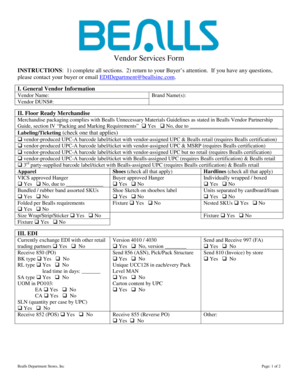 Vendor Services Form