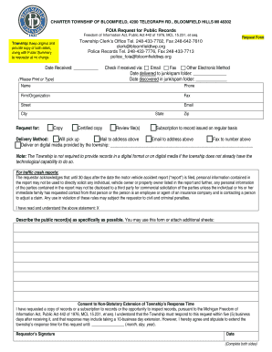 Michigan FOIA Request Form