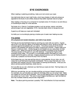 Fillable Online EYE EXERCISES Fax Email Print - pdfFiller
