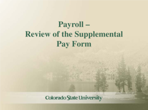 Supplemental Pay Authorization Form