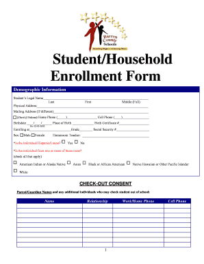 Student Household Enrollment Form