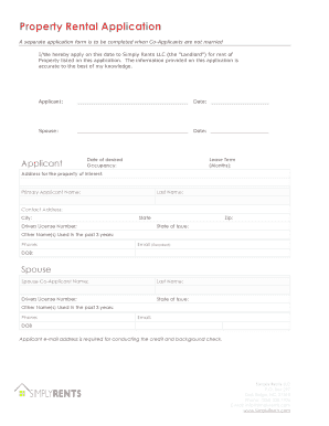 Property Rental Application Form