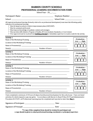 Professional Development Activity Report