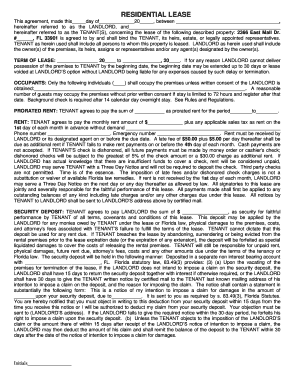 Florida Residential Lease Agreement