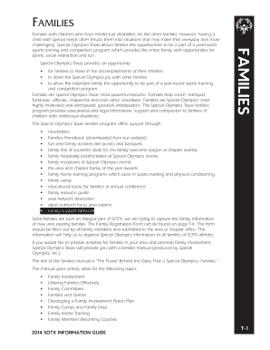 Special Olympics Texas Family Registration Form