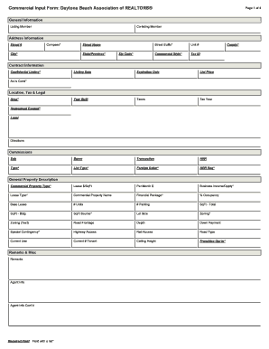 Commercial Input Form
