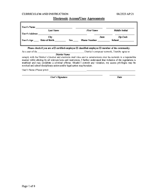Eminence Independent School District Electronic Access Agreement