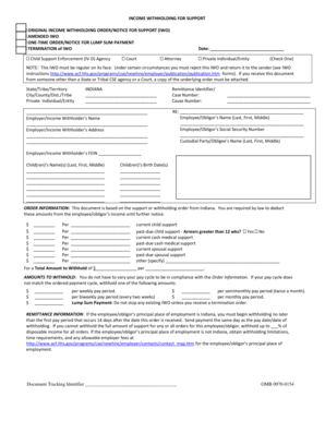 Income Withholding Order for Support