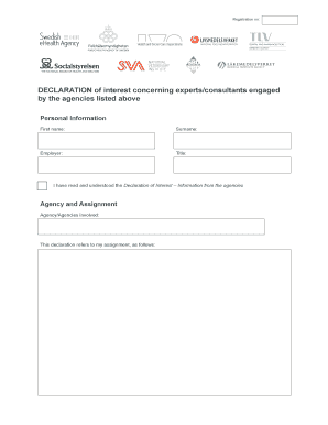 Declaration of Interest for Experts and Consultants